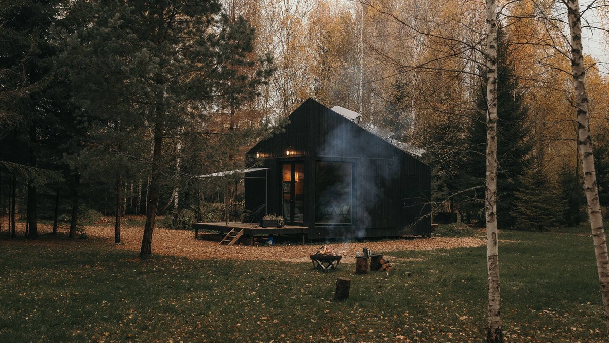 Ligatne Cabin | Deer Station. Dream black cabin in the woods.