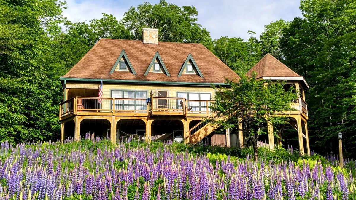 Greenville Ski Chalet | Dog-friendly, lake-view chalet with gazebo, wraparound deck, grill, & fireplace