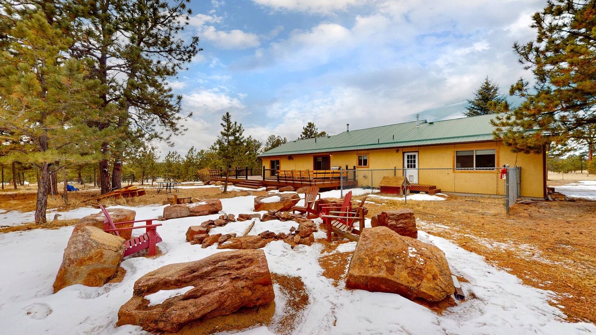 Colorado Springs House | Dog-friendly secluded home with wood stove, deck, full kitchen, internet, & W/D