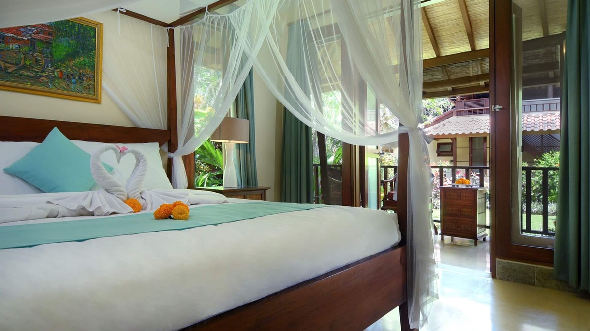Penestanan Villa | Double Bedroom with balcony, Exotic blend Javanese & Balinese style villa