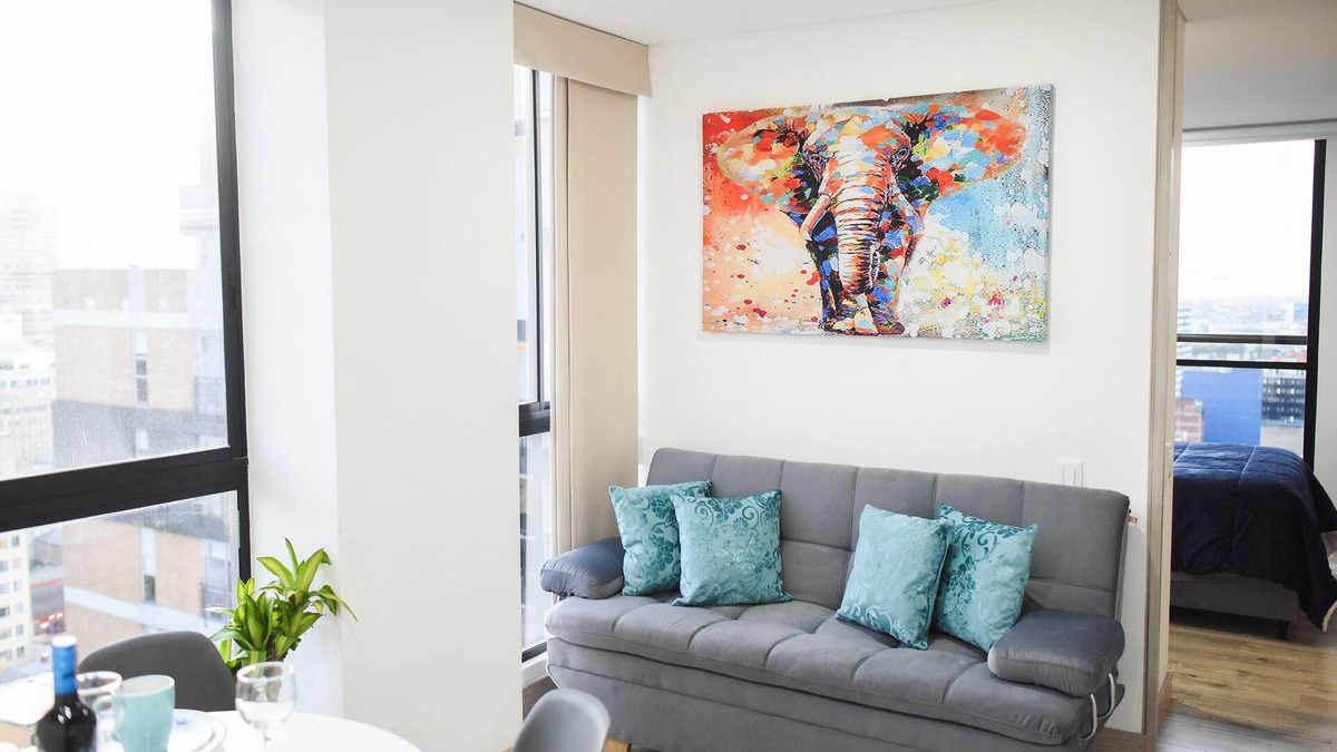 Santa Fe Apartment | Downtown Bogota, Spectacular Balcony 15th Floor City View.