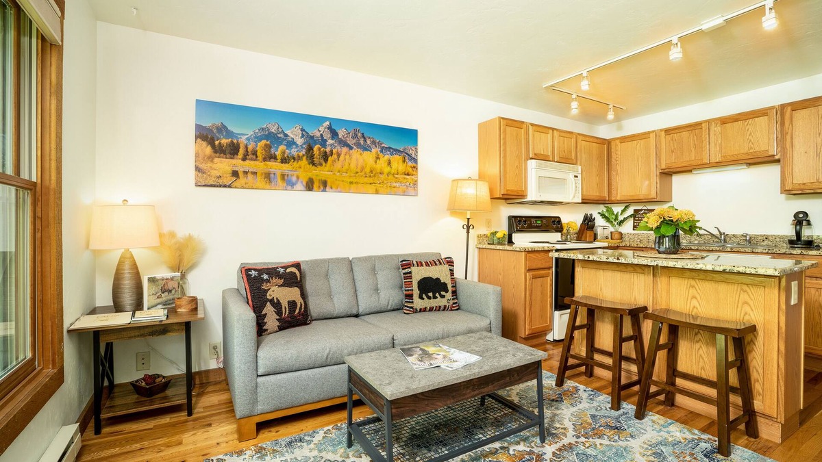 Jackson Hole Condo | Downtown Jackson Condo on Flat Creek - Hidden Gem - walking distance to Square!