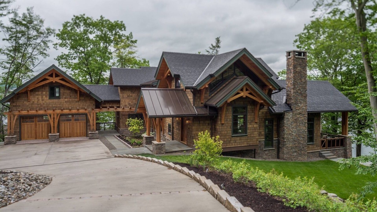 Ithaca House | Dramatic Lakefront Timberframe Home