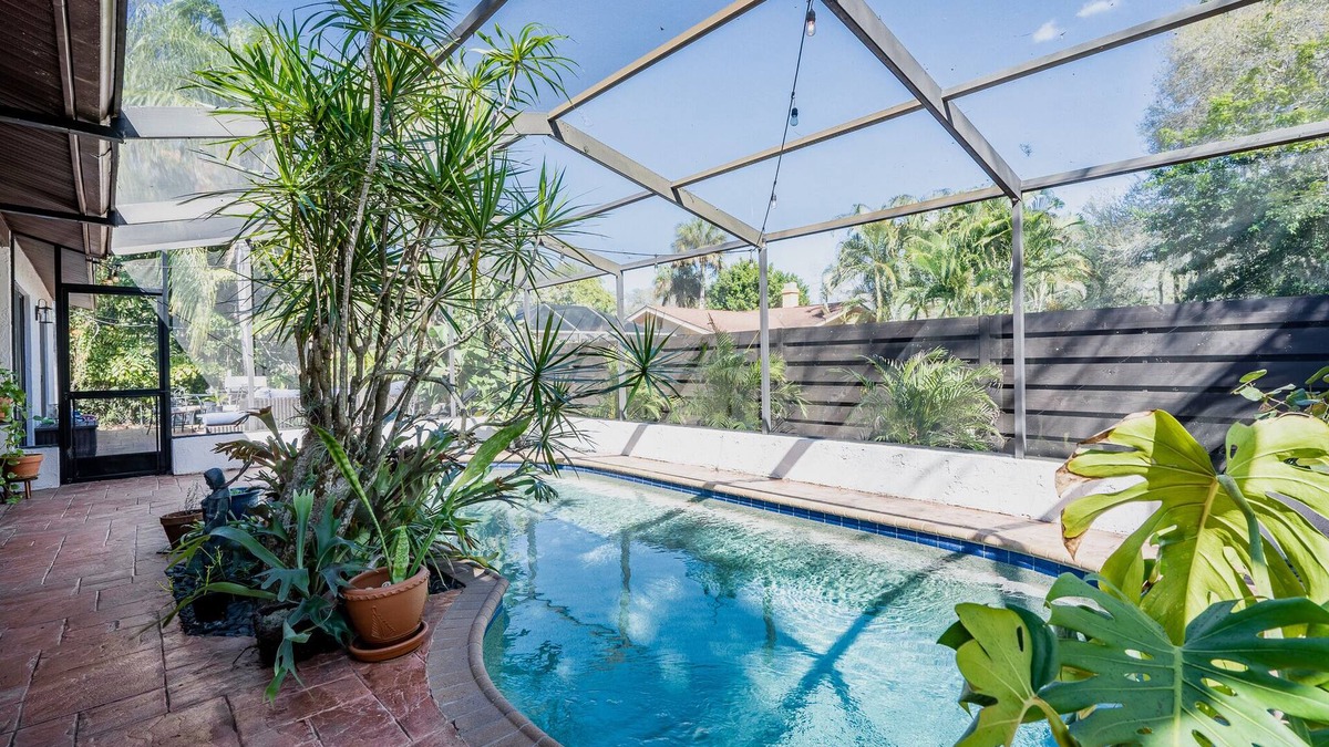 Indian Beach Sapphire Shores House | Eclectic Sarasota Spiritual Oasis - Pool, BBQ, Firepit & Short Walk to the Bay