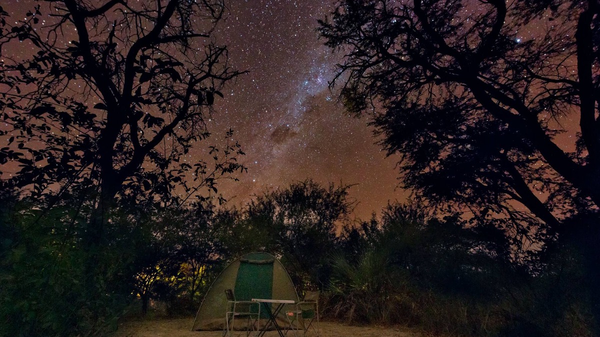 Maun RV Rental | Empty campsite in natural farm between Maun and Moremi