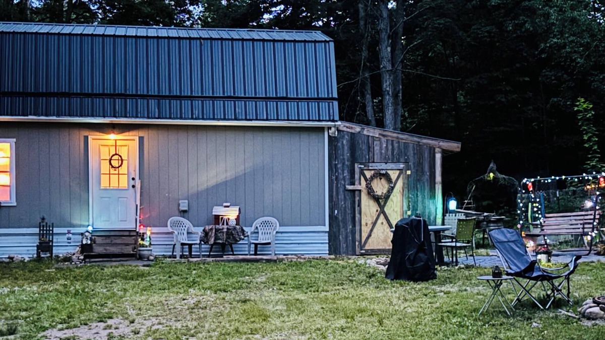 Frederic Cabin | Enchanting cabin with AC in charming Frederic. 1 bedroom studio in the woods