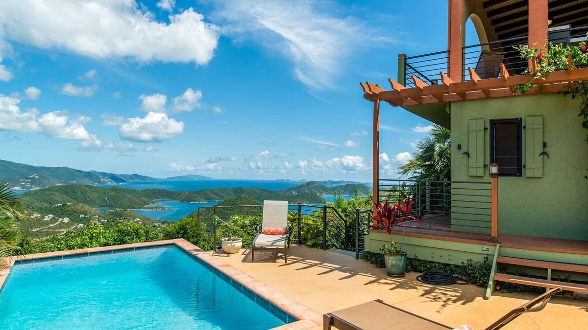 Estate Carolina Villa | Enchanting! HUGE VIEW, 1-3 BR, pool, decks, gardens, styled comfort, privacy,