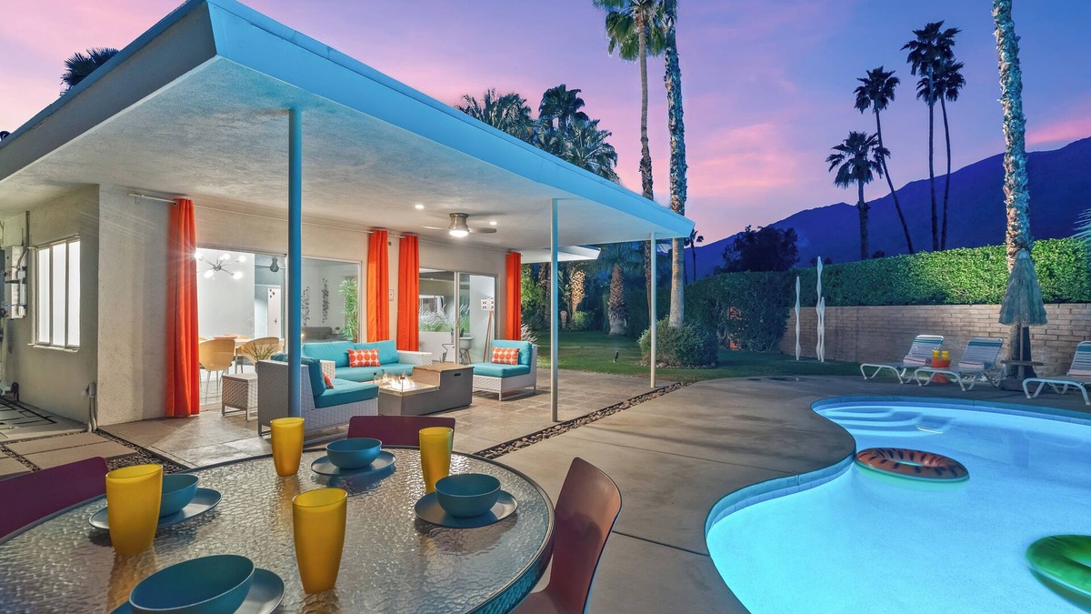 Tahquitz River Estates House | Enchanting Oasis – Walled Palm Springs Hideaway with Pool, Spa, Fire Pit & Mountain Views