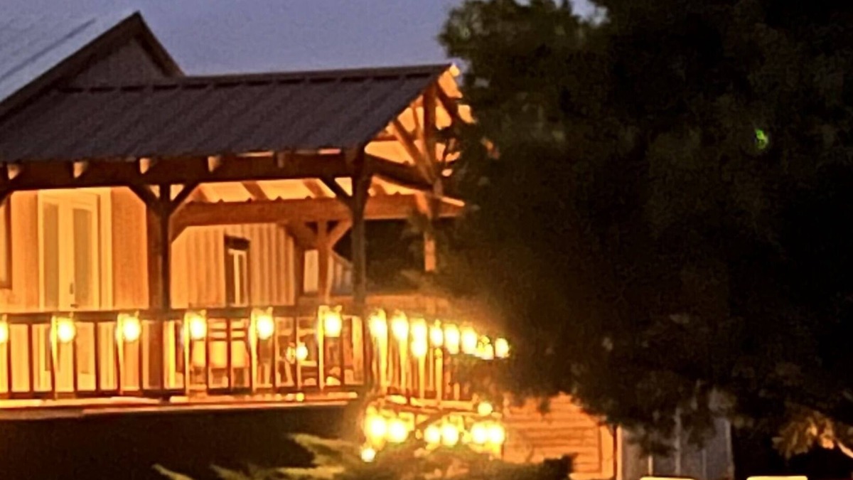 Edmond Cabin | Enjoy our loft with a private hot tub overlooking the vineyard and pond.