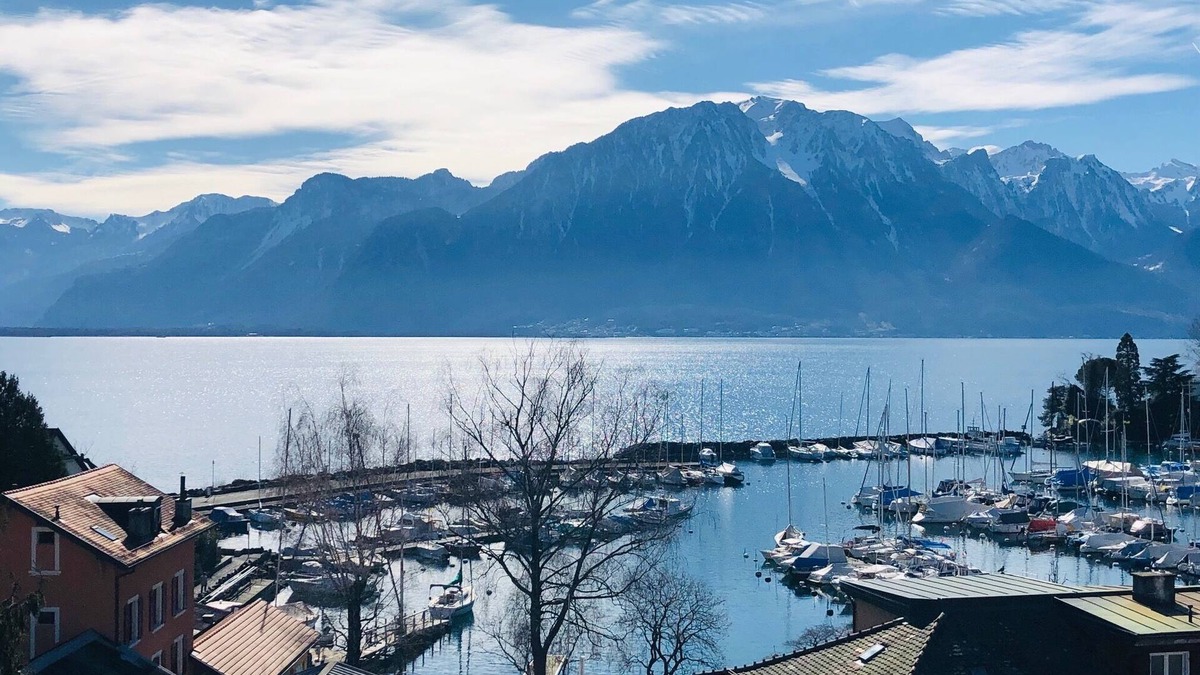 Montreux Apartment | Enjoy panoramic views close to all via lakeside walk or bus next door !