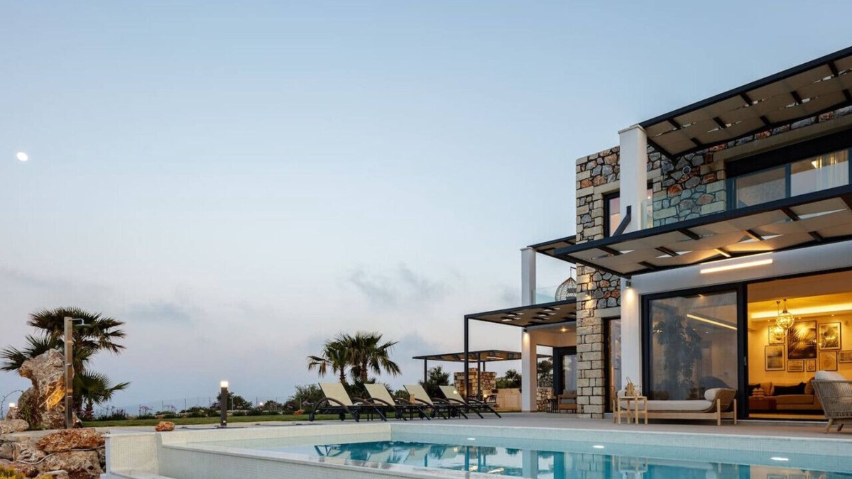Kefalas Villa | Exclusive Modern Villa with impeccable sea view, private heated pool, hot tub