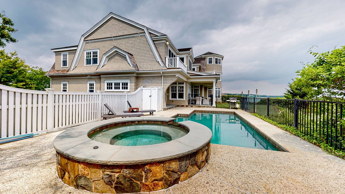 Cedar Bushes House | Exquisite oceanfront home with pool, pool spa, balcony, kayaks, & W/D