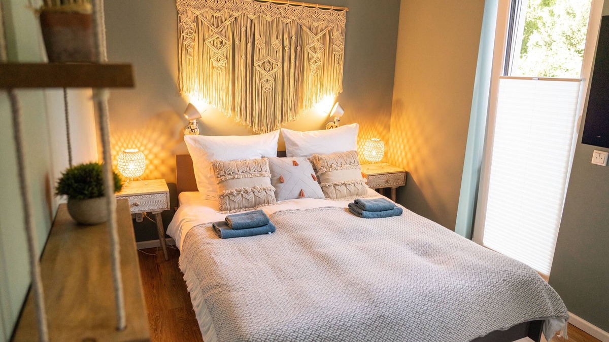 Korbecke Apartment | Familiensuite Boho am See Netflix Grill Parken