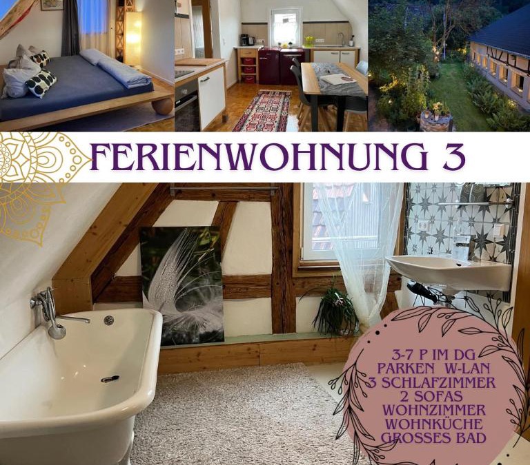 Rosengarten Apartment | Ferieninrosengarten 1 Zi Appartement 190 cm Deckenhöhe ODER große 4 Zi DG WHG