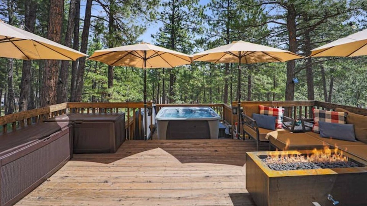 Woodlands Village House | Flagstaff w/Gorgeous Forest View, Hot Tub, A/C, Game Room & Close to Downtown!