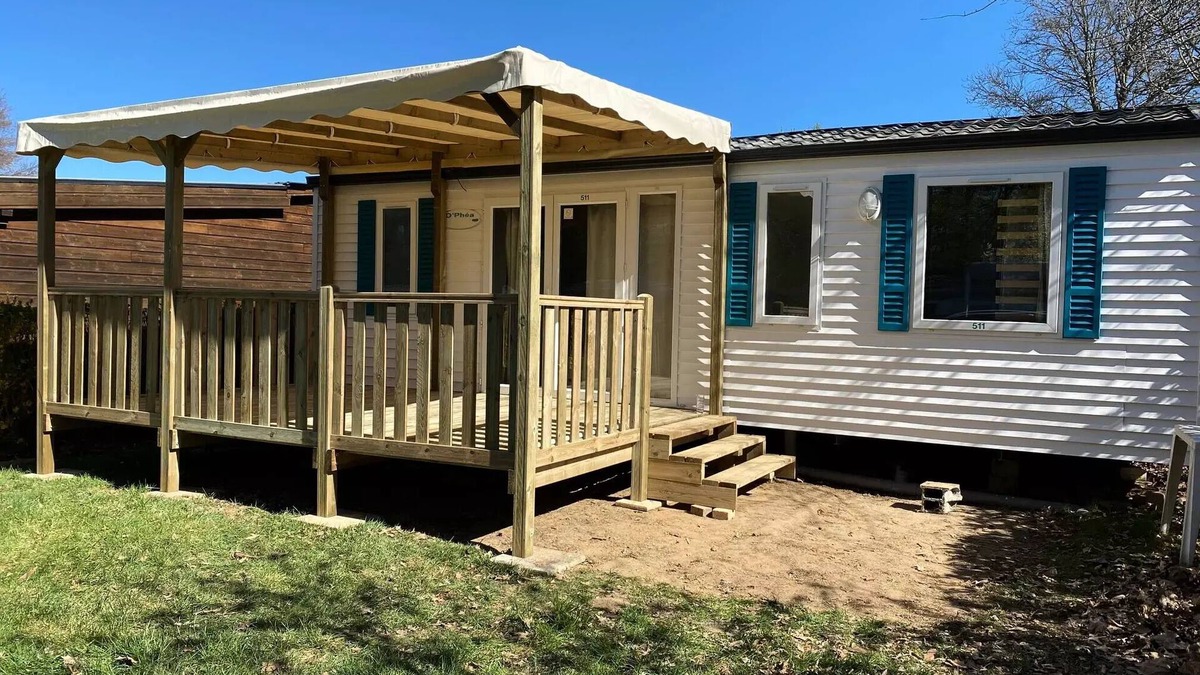 Neuvic House | Flower Camping Le Port de Neuvic * - Mobil home COMFORT 36m2 - 3 bedrooms - covered terrace 7 people