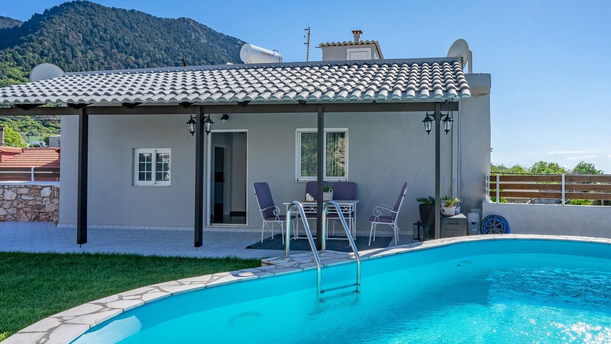 Salakos Villa | Fontana Luxury Private Villa with Pool Nr Beach & Sea Views In Mountain Village