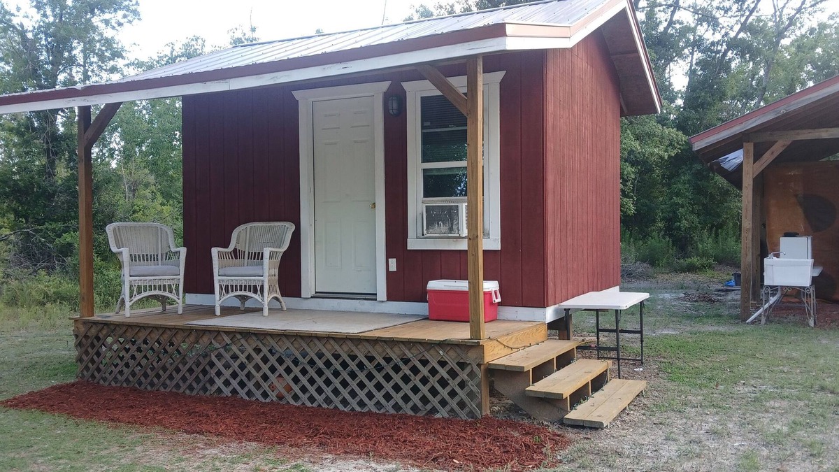Mayo Cabin | Friendlys River Retreat private nRustic Camping Cabin sleeps 4+with tent camping