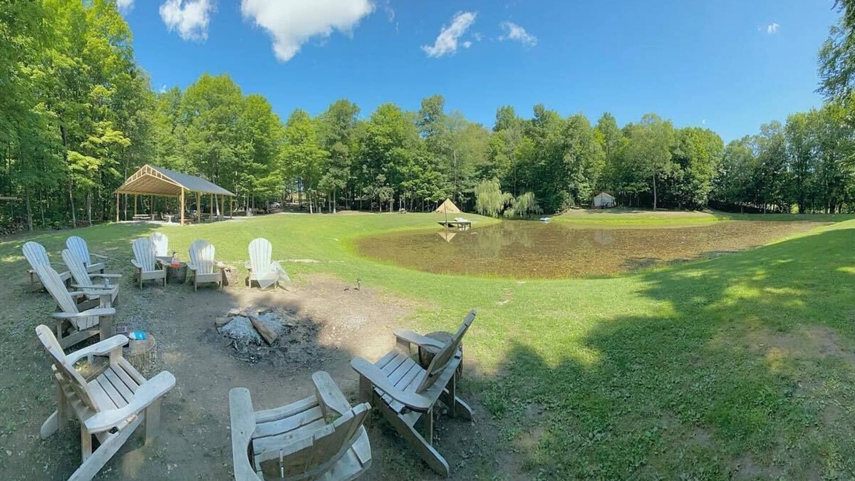 Rushville RV Rental | Full Site Woodland Glamping Rental near 3 of NY's Finger Lakes for 14+