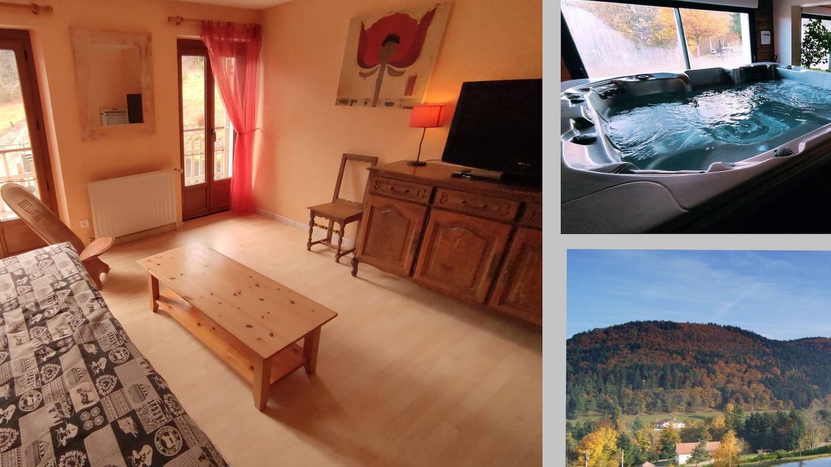 Dommartin-les-Remiremont Cottage | Gîte Céline with Spa Jacuzzi Sauna Fishing pond