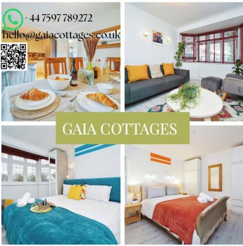 Hersham House | Gaia Cottages 3BR Home with Parking,WIFI,Garden,EV & Desk
