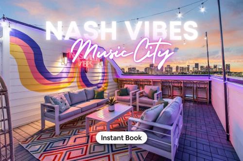 South Nashville House | Game Room & Rooftop Deck at Downtown Nashville