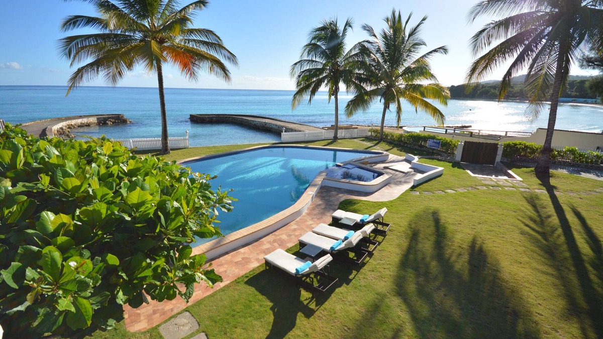 Mammee Bay House | Gated, Four Bedroom, Four Bath, BEACH FRONT, SEA VIEW, Staffed