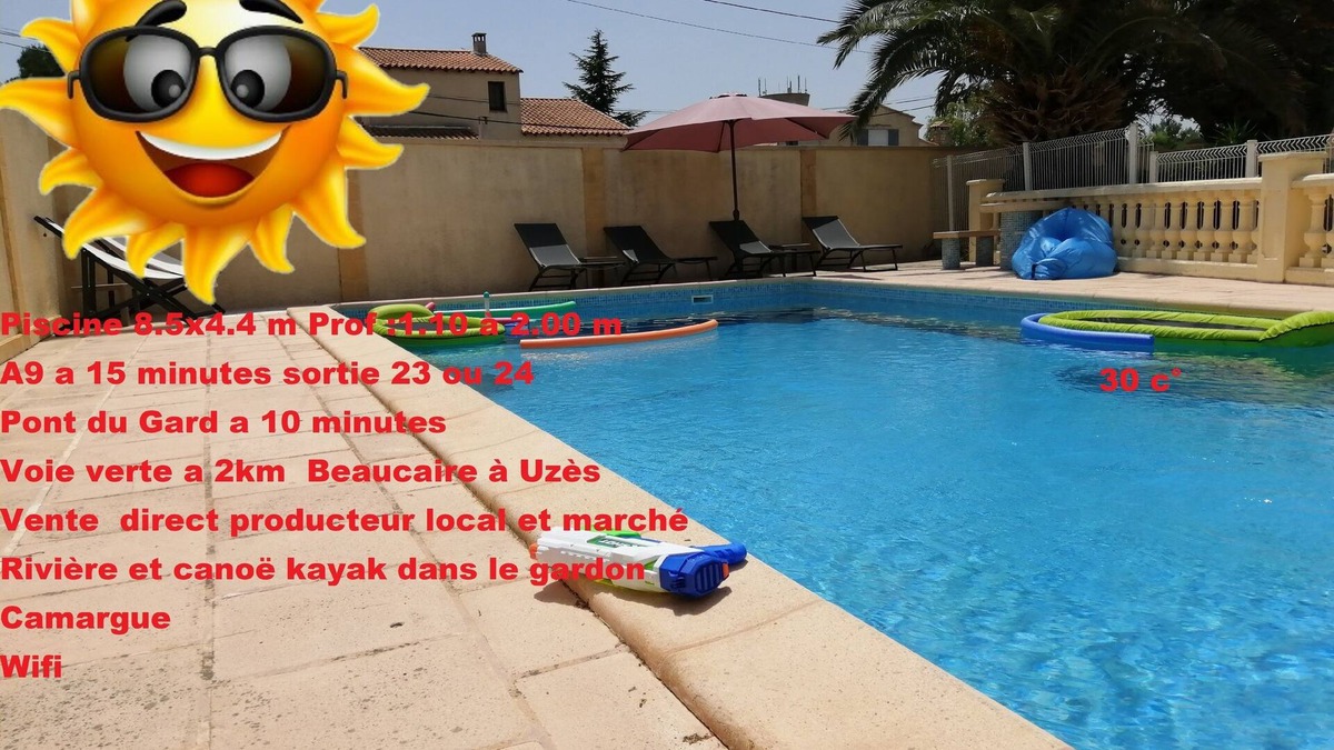 Meynes House | Gite La Vie Est Belle, near the Pont du Gard, Nimes, Avignon, Uzes, Arles and A9