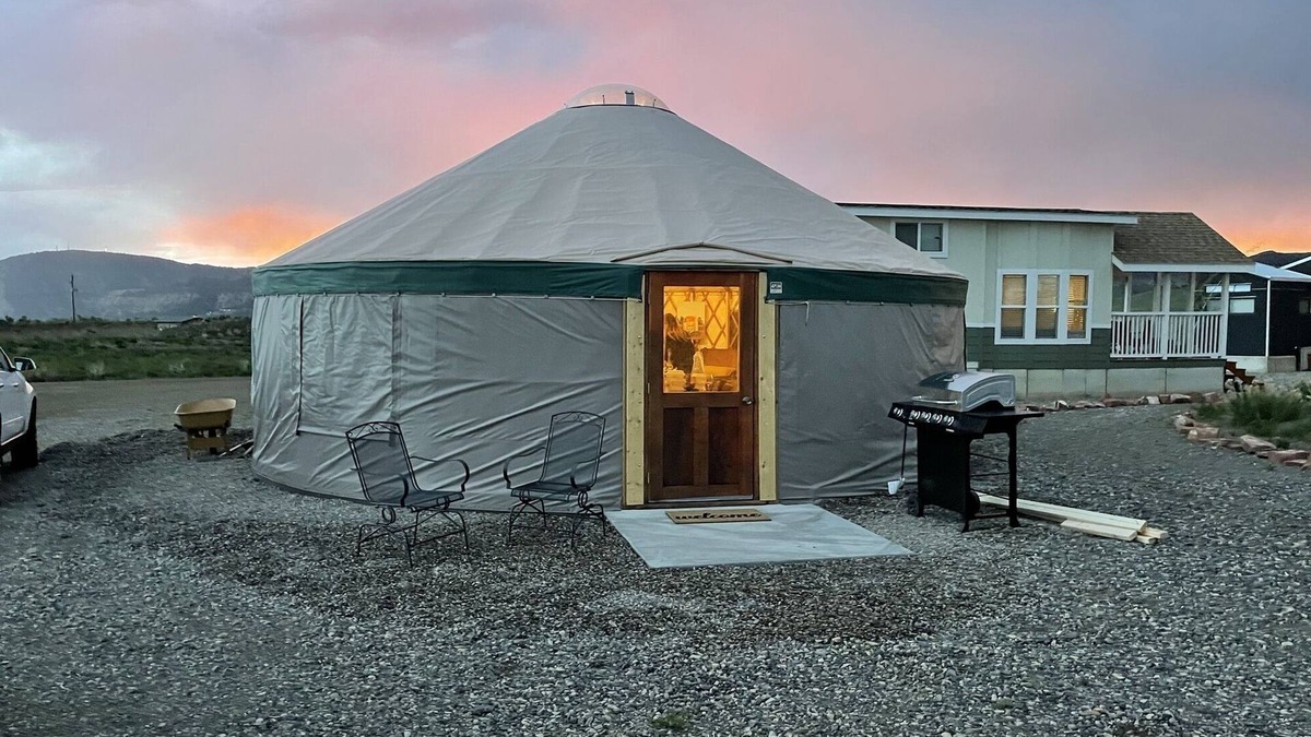 Meeker Cabin | Glamp in style in our 27' yurt. Situated by our Tiny Home area.