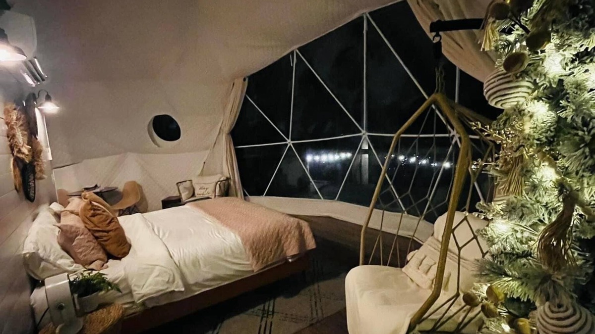 Simpson Apartment | Glamping Dome with Hot Tub in Shawnee Forest