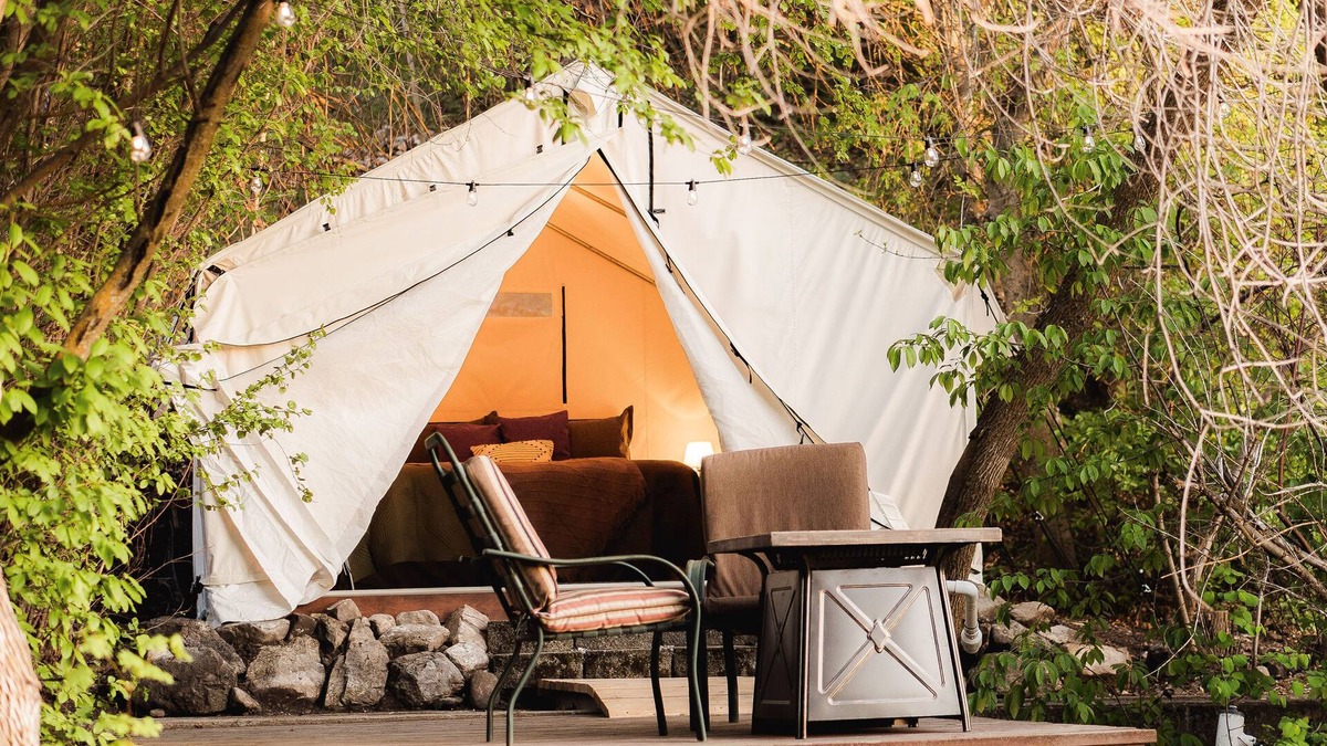 Providence RV Rental | Glamping | Outdoor Shower | Bathroom