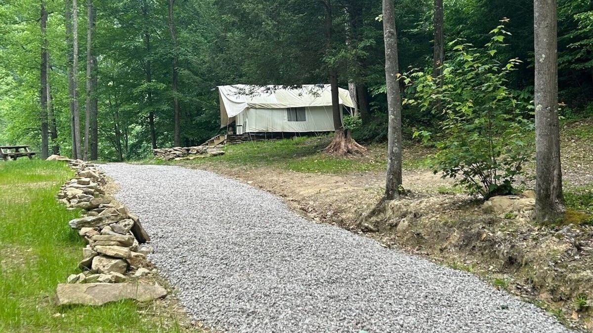 Northern Cabin | Glamping safari tent overlooking pond. Kid and pet friendly.