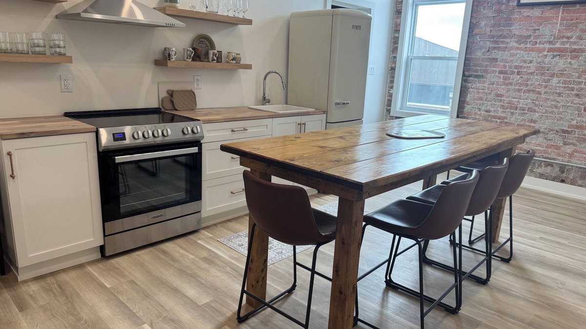Harwich Apartment | Golden Acre Suites | 3BR Downtown Loft w/Exposed Brick & Urban Charm