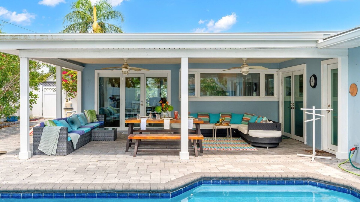 Venetian Way House | Gorgeous Beach House W/Large Outdoor Patio, Heated Pool & Gas Fire Pit!