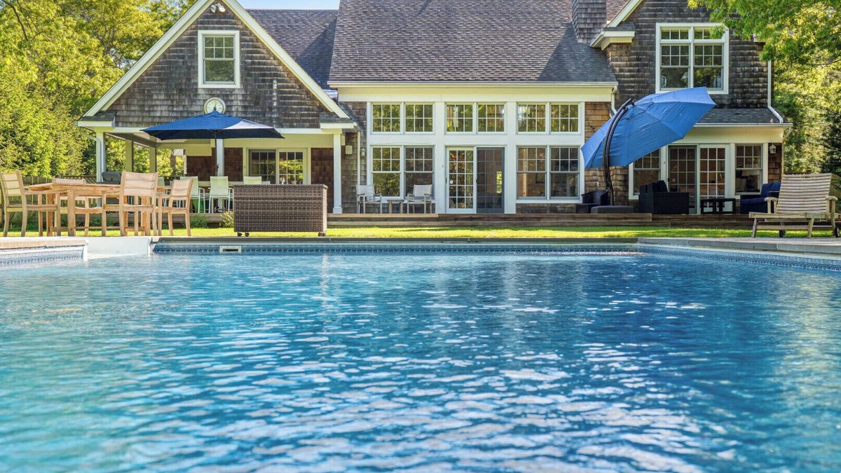 Wainscott Woods House | Gourmet Eat-In Kitchen, Master Suite, Fieldstone Patios