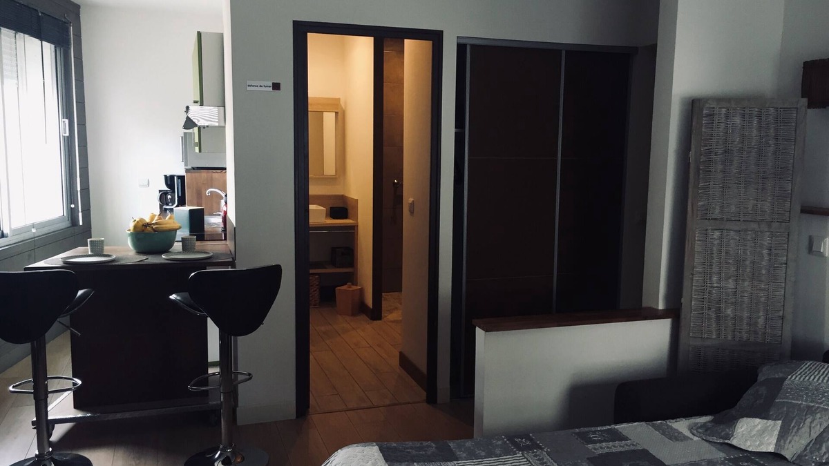 Saint-Martin Apartment | GRD STUDIO (35m2) GROUND FLOOR/NEW DECO WOOD CTRE 5MN ON FEET, BUS AT 1 EURO