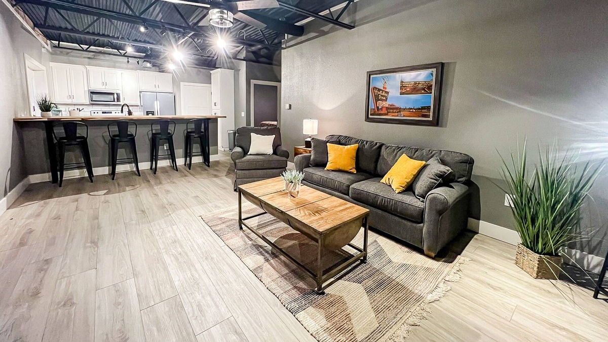 Wichita Falls Apartment | Ground-floor apartment with updated interior, communal patio, & firepit