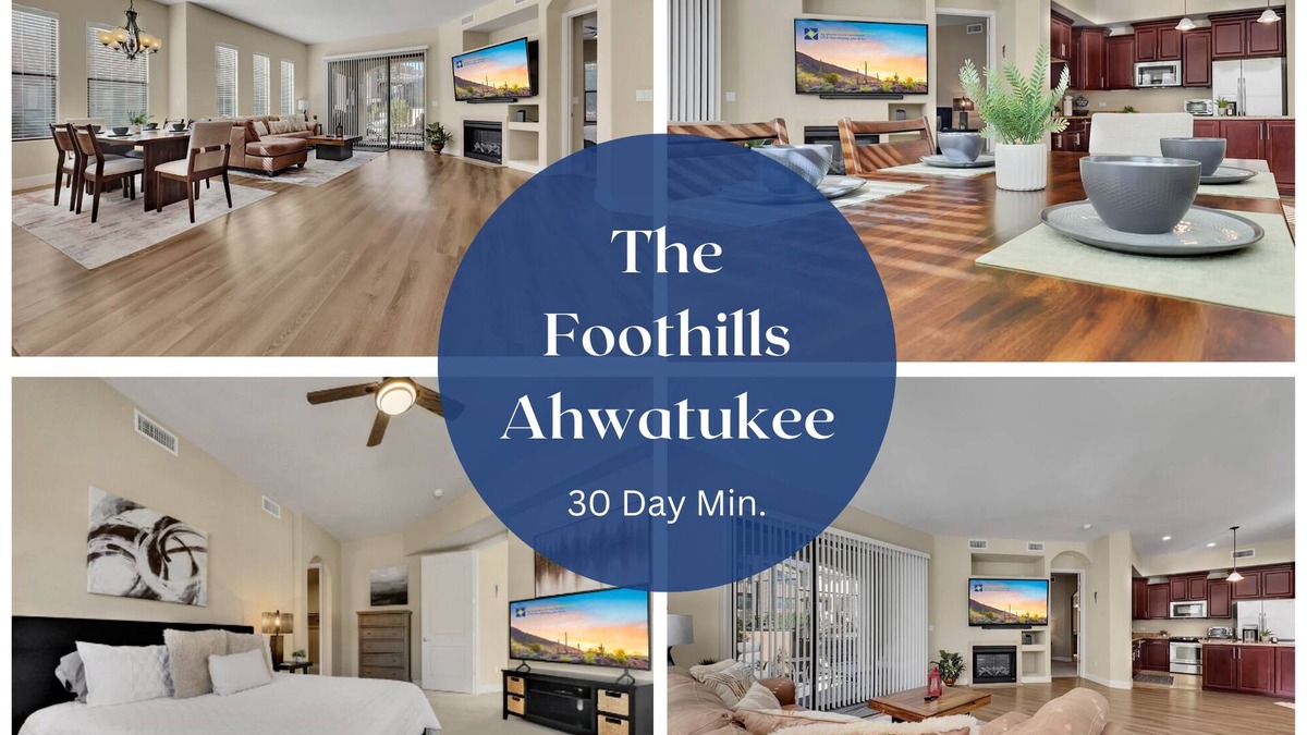 Foothills Club West Condo | Ground Floor Poolside Condo! Trails, Bikes Ahwatukee. 30 Nights Min.