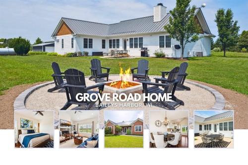 Baileys Harbor House | Grove Road Home - Private 5 Acres, Fire Pit, Spacious Retreat, Dog-F