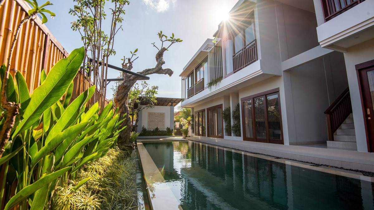 Legian House | Guest suite at Bisma House, with pool in Legian