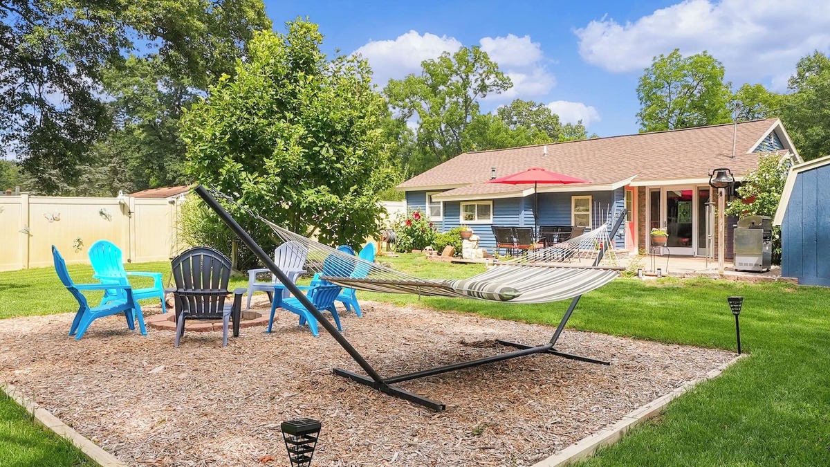 Shelbyville Cottage | Gun Lake Gem: Backyard Oasis, Firepit, Dogs OK