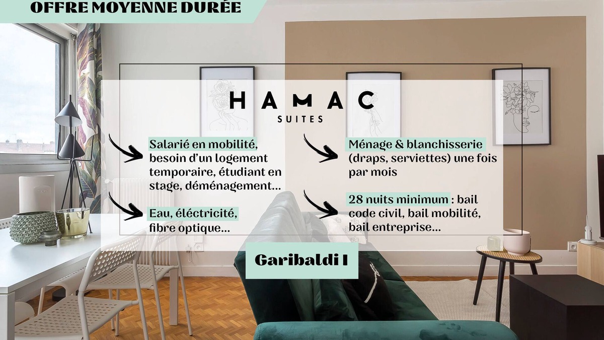 Part Dieu - Bir Hakeim Apartment | Hamac Suites - Suite Garibaldi 1 - 6 people