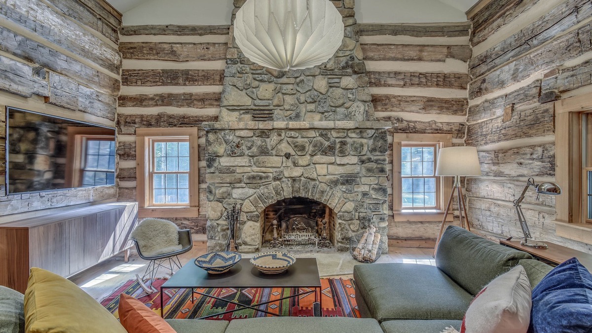 Egg Harbor Cabin | Hand Hewn Log Cabin Newly Renovated, rustic-modern design