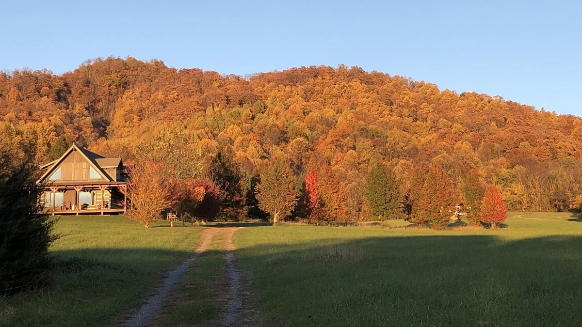 Nelson Cabin | Hand hewn log cabin with beautiful views of the Blue Ridge Mountains