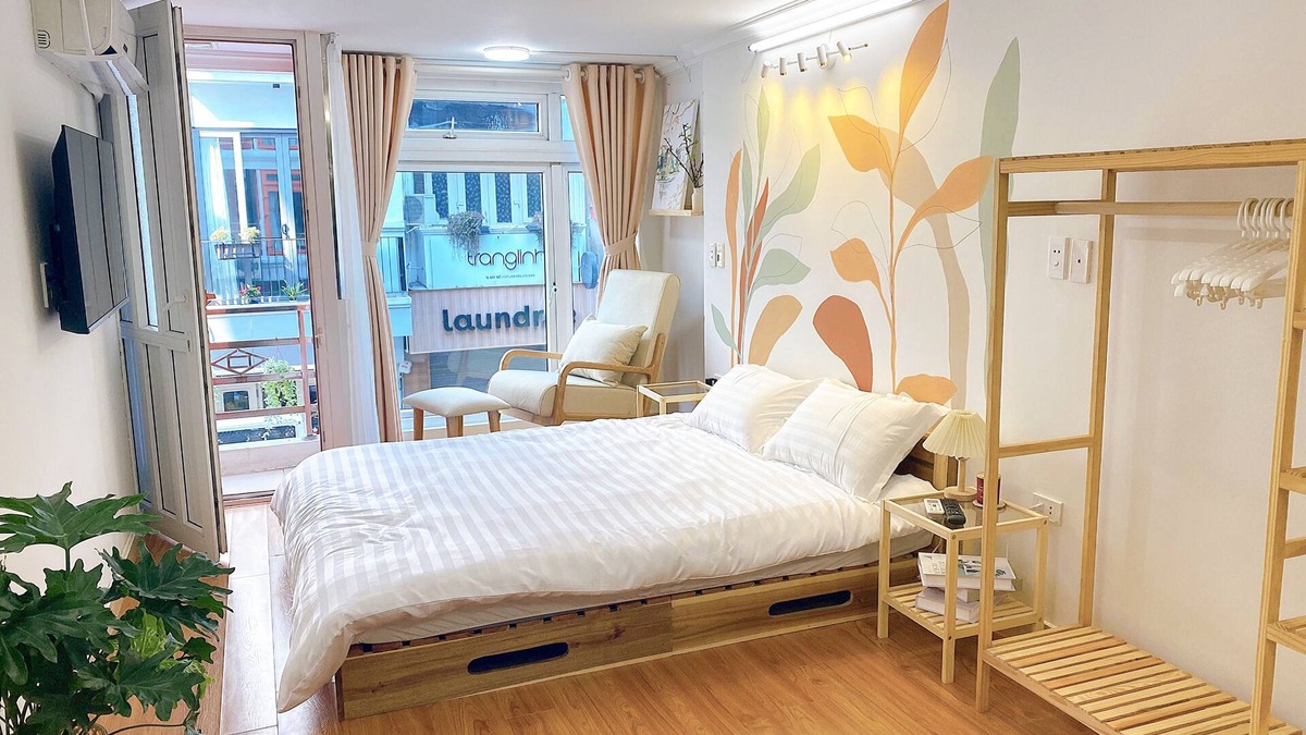 Hang Bo Apartment | Hanoi Old Quarter Center - 1BR Studio - Big window & Balcony & Private Bathroom