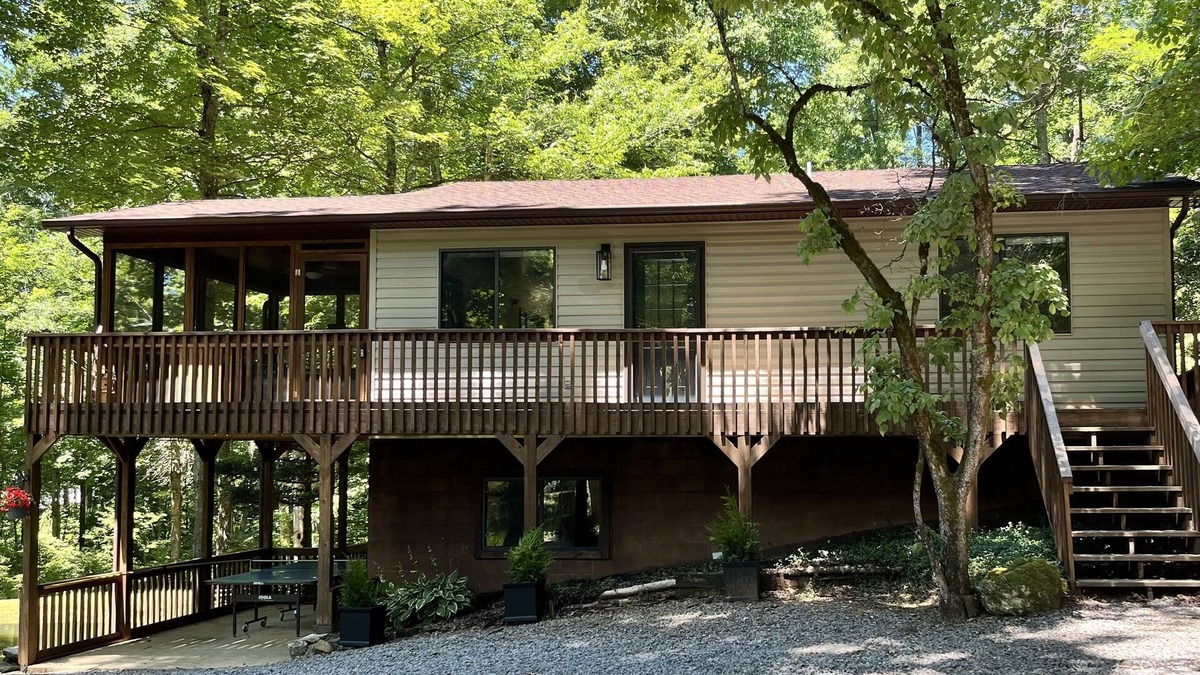 Cedar Mountain House | Happy mtn. home, enjoy 7 acres & 2 ponds, 1/2 mile to DuPont State Forest gate!