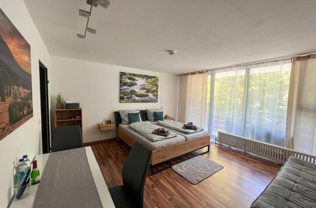 Geyersberg Apartment | Helle FeWo am Waldrand - mit Balkon, Pool & Sauna