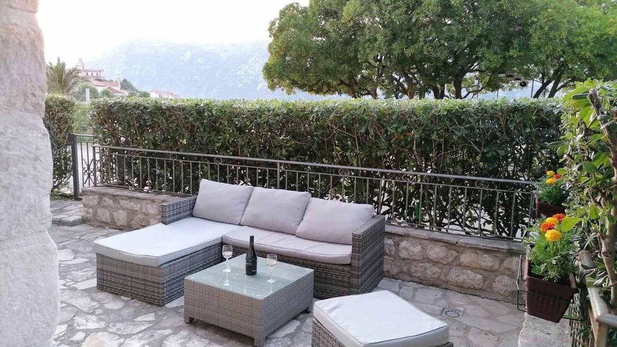 Prcanj Apartment | Heritage House, Ground Floor, Waterfront, Private Patio, Kotor Bay Views