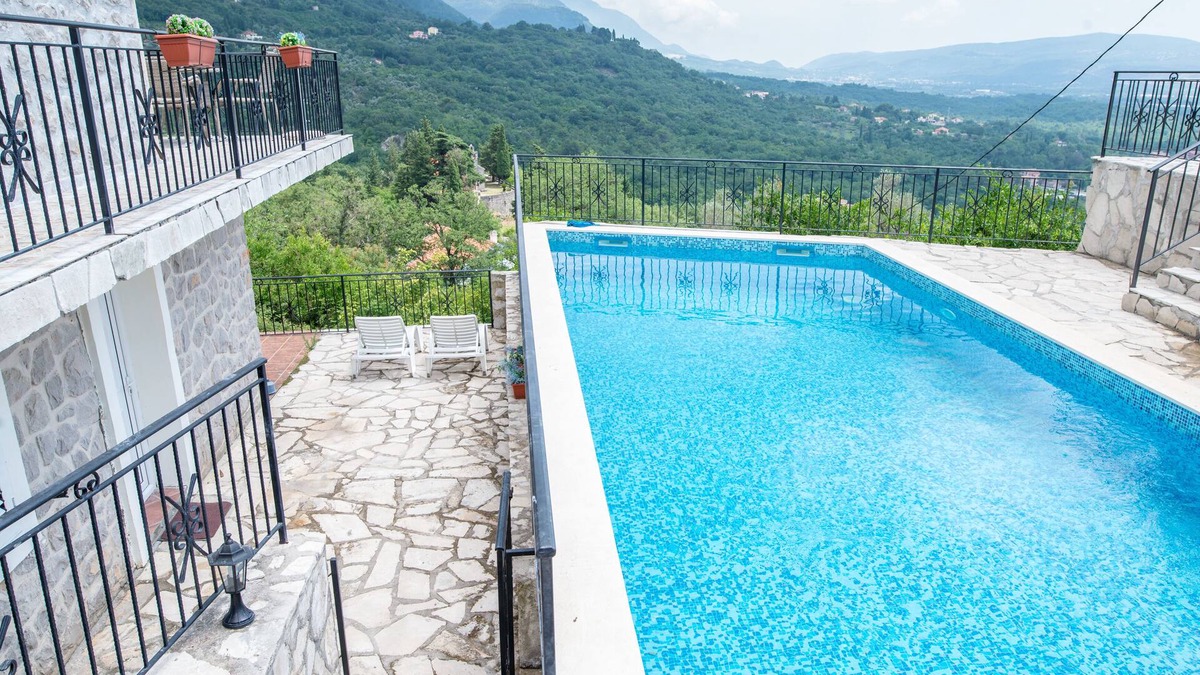 Tivat House | Hillside apartment with stunning views of sea and mountains, sea 2 km, pool