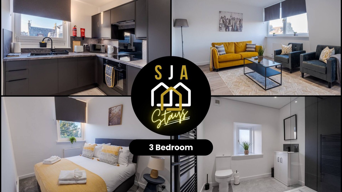 Aberdeen West End Apartment | Holburn Residence - SJA Stays - Modern 3 Bed